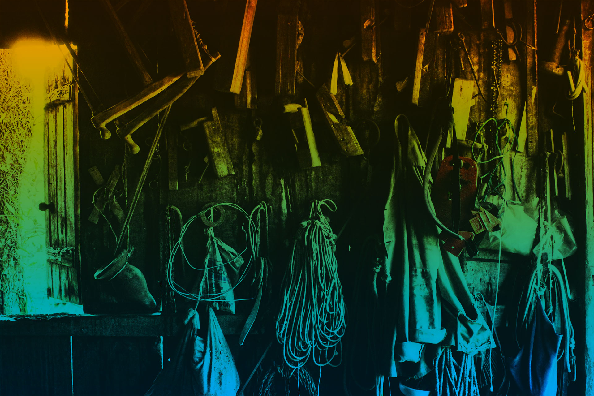 photo of tools in a shed, just like a cms